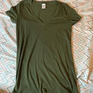 Green v neck PINK top